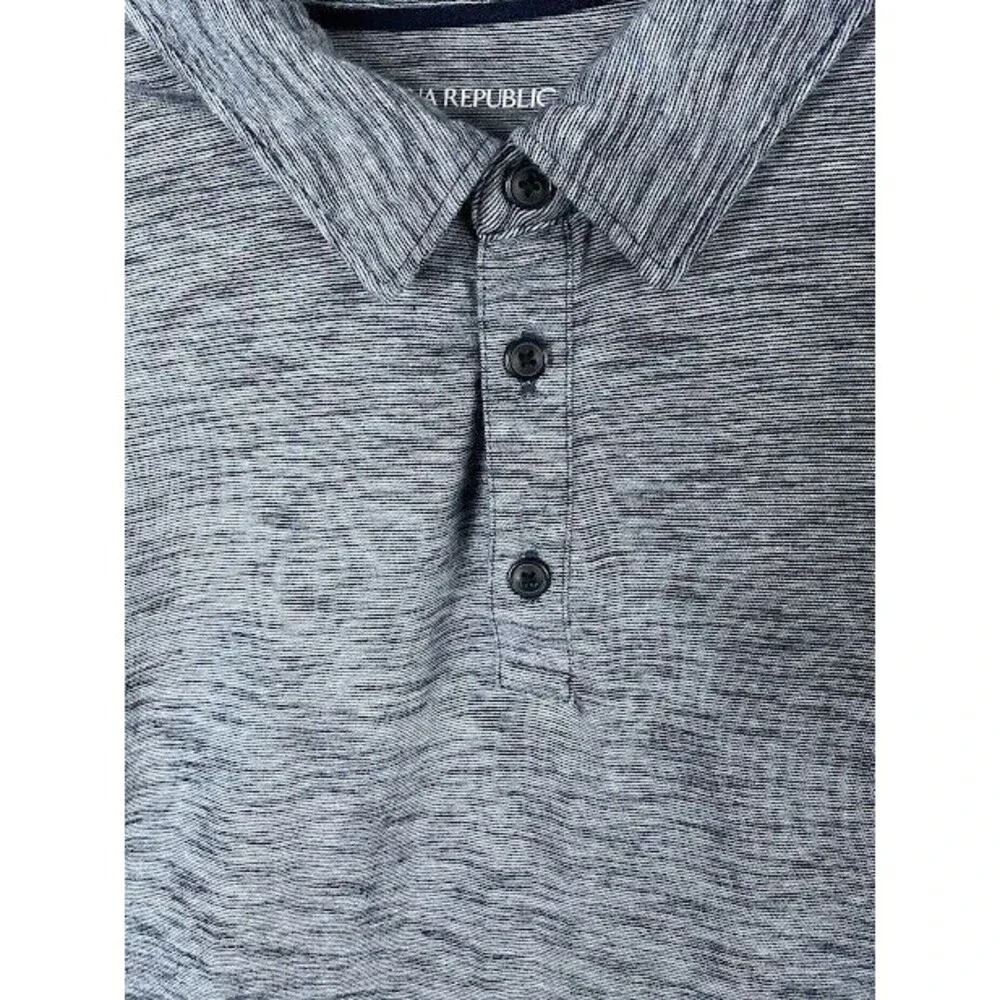 Banana Republic Mens Vintage Polo Shirt XXL Gray Space Dye Short Sleeve Cotton